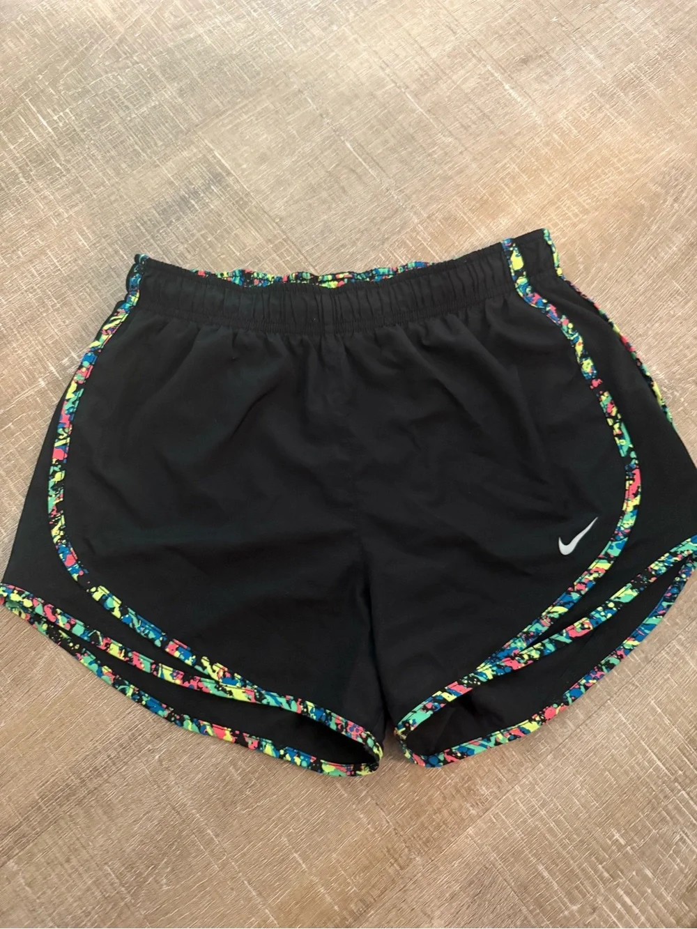 Nike Women’s Black Athletic Shorts with Multicolor Trim